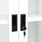 vidaXL Armario oficina acero vidrio templado blanco 90x40x180 cm