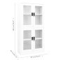 vidaXL Armario oficina acero vidrio templado blanco 90x40x180 cm