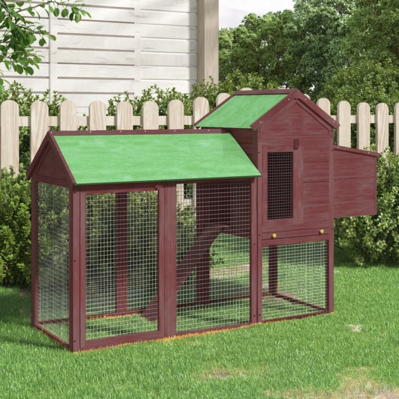 vidaXL Gallinero madera maciza de pino color moca 193x65x117 cm vidaXL Gallinero madera maciza de pino color moca 193x65x117 cm