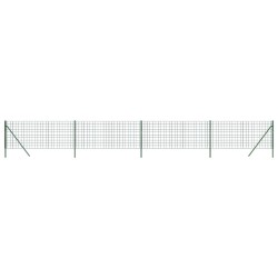 vidaXL Cerca de alambre de acero galvanizado verde 0,8x10 m