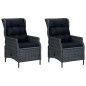 vidaXL Set muebles jardín 3 pzas ratán sintético gris oscuro y cojines vidaXL Set muebles jardín 3 pzas ratán sintético gris oscuro y cojines