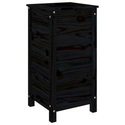 vidaXL Jardinera madera maciza de pino negro 40x40x78 cm