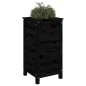 vidaXL Jardinera madera maciza de pino negro 40x40x78 cm