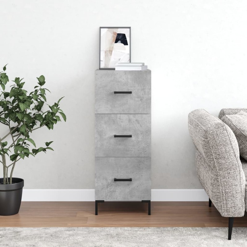 vidaXL Aparador de madera contrachapada gris hormigón 34,5x34x90 cm vidaXL Aparador de madera contrachapada gris hormigón 34,5x34x90 cm