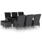 vidaXL Set comedor jardín 9 pzas cojines ratán sintético gris oscuro vidaXL Set comedor jardín 9 pzas cojines ratán sintético gris oscuro