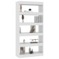 vidaXL Estantería/divisor madera ingeniería blanco brillo 80x30x166 cm vidaXL Estantería/divisor madera ingeniería blanco brillo 80x30x166 cm