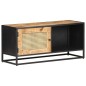 vidaXL Mueble para TV madera mango rugosa y caña natural 90x30x40 cm
