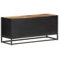 vidaXL Mueble para TV madera mango rugosa y caña natural 90x30x40 cm