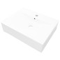 vidaXL Lavabo de cerámica rectangular con orificio de grifo 60x46 cm vidaXL Lavabo de cerámica rectangular con orificio de grifo 60x46 cm