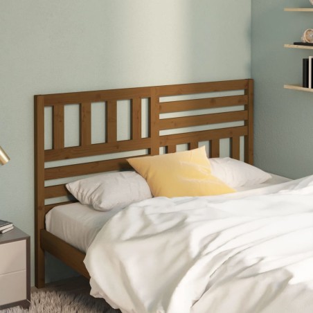 vidaXL Cabecero de cama madera maciza de pino marrón miel 146x4x100 cm