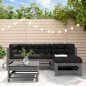 vidaXL Juego de muebles jardín 5 piezas y cojines madera maciza gris vidaXL Juego de muebles jardín 5 piezas y cojines madera maciza gris