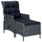 vidaXL Set comedor jardín 9 pzas cojines ratán sintético gris oscuro vidaXL Set comedor jardín 9 pzas cojines ratán sintético gris oscuro