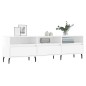 vidaXL Mueble de TV madera contrachapada blanco brillo 150x30x44,5 cm vidaXL Mueble de TV madera contrachapada blanco brillo 150x30x44,5 cm