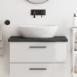 vidaXL Encimera baño madera maciza tratada gris oscuro 80x40x(2-4) cm