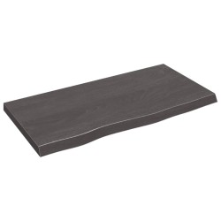 vidaXL Encimera baño madera maciza tratada gris oscuro 80x40x(2-4) cm
