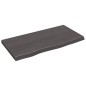 vidaXL Encimera baño madera maciza tratada gris oscuro 80x40x(2-4) cm