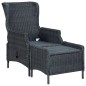vidaXL Set comedor jardín 9 pzas cojines ratán sintético gris oscuro vidaXL Set comedor jardín 9 pzas cojines ratán sintético gris oscuro