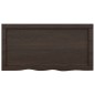 vidaXL Encimera baño madera maciza tratada gris oscuro 80x40x(2-4) cm