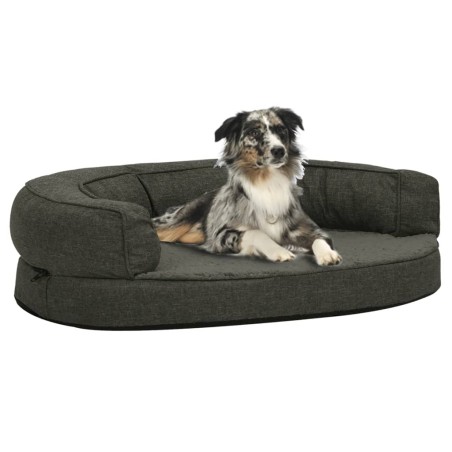 vidaXL Colchón para cama de perro ergonómico gris oscuro 90x64 cm