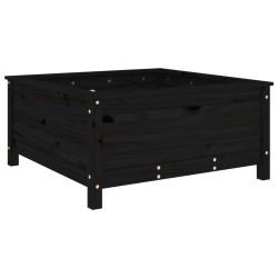 vidaXL Jardinera madera maciza de pino negro 82,5x82,5x39 cm