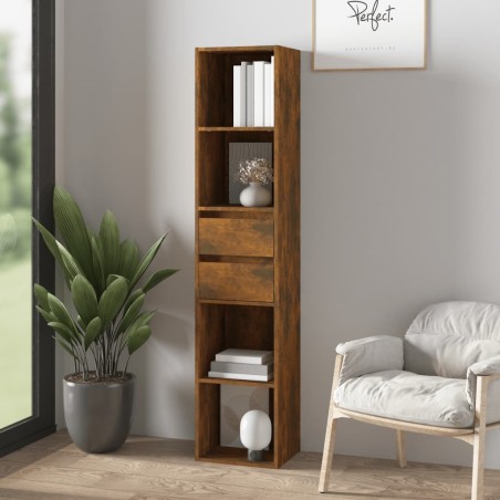 vidaXL Estantería madera contrachapada color roble ahumado 36x30x171cm