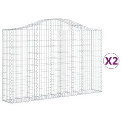 vidaXL Cestas de gaviones 2 uds forma de arco hierro 200x30x120/140cm