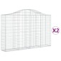 vidaXL Cestas de gaviones 2 uds forma de arco hierro 200x30x120/140cm vidaXL Cestas de gaviones 2 uds forma de arco hierro 200x30x120/140cm