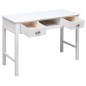 vidaXL Escritorio de madera maciza de Paulownia blanco 108x45x76 cm vidaXL Escritorio de madera maciza de Paulownia blanco 108x45x76 cm