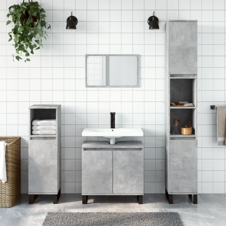 vidaXL Armario de baño madera de ingeniería gris hormigón 58x33x60 cm