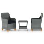 vidaXL Set muebles jardín 3 pzas ratán sintético gris claro y cojines vidaXL Set muebles jardín 3 pzas ratán sintético gris claro y cojines