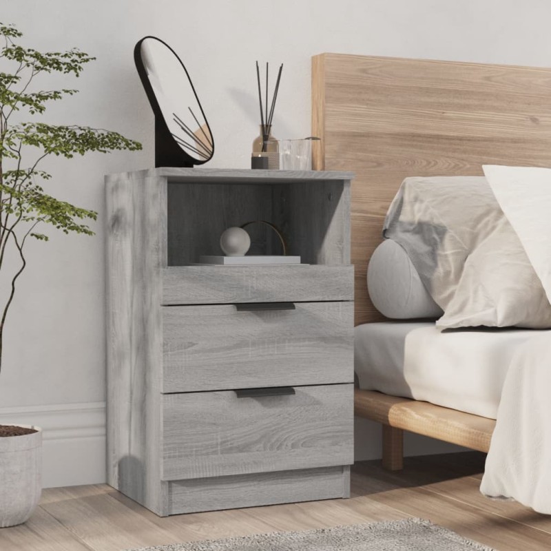 vidaXL Mesita de noche madera contrachapada gris Sonoma vidaXL Mesita de noche madera contrachapada gris Sonoma