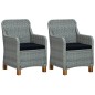 vidaXL Set muebles jardín 3 pzas ratán sintético gris claro y cojines vidaXL Set muebles jardín 3 pzas ratán sintético gris claro y cojines
