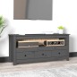vidaXL Mueble de TV de madera maciza de pino gris 114x35x52 cm vidaXL Mueble de TV de madera maciza de pino gris 114x35x52 cm