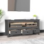 vidaXL Mueble de TV de madera maciza de pino gris 114x35x52 cm vidaXL Mueble de TV de madera maciza de pino gris 114x35x52 cm