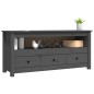 vidaXL Mueble de TV de madera maciza de pino gris 114x35x52 cm vidaXL Mueble de TV de madera maciza de pino gris 114x35x52 cm