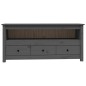 vidaXL Mueble de TV de madera maciza de pino gris 114x35x52 cm vidaXL Mueble de TV de madera maciza de pino gris 114x35x52 cm
