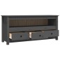 vidaXL Mueble de TV de madera maciza de pino gris 114x35x52 cm vidaXL Mueble de TV de madera maciza de pino gris 114x35x52 cm