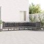 vidaXL Set de muebles de jardín 7 pzas y cojines ratán sintético gris vidaXL Set de muebles de jardín 7 pzas y cojines ratán sintético gris