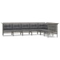 vidaXL Set de muebles de jardín 7 pzas y cojines ratán sintético gris vidaXL Set de muebles de jardín 7 pzas y cojines ratán sintético gris