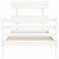 vidaXL Estructura de cama con cabecero madera maciza blanco vidaXL Estructura de cama con cabecero madera maciza blanco