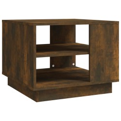 vidaXL Mesa de centro madera de ingeniería roble ahumado 55x55x43 cm