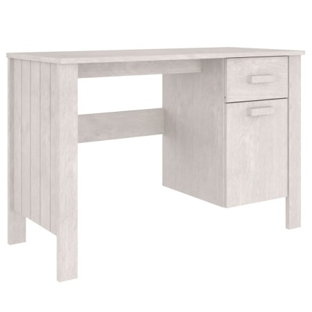 vidaXL Escritorio HAMAR madera maciza de pino blanco 113x50x75 cm
