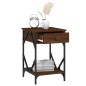 vidaXL Mesita de noche madera contrachapada marrón roble 40x42x60 cm