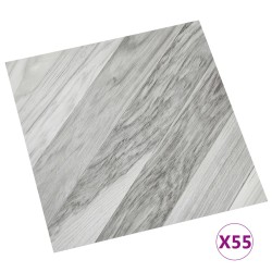 vidaXL Lamas para suelo autoadhesivas 55 uds PVC 5,11 m² gris rayas