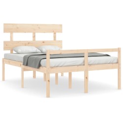 vidaXL Cama para personas mayores con cabecero madera maciza 140x200cm