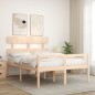 vidaXL Cama para personas mayores con cabecero madera maciza 140x200cm vidaXL Cama para personas mayores con cabecero madera maciza 140x200cm