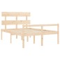 vidaXL Cama para personas mayores con cabecero madera maciza 140x200cm vidaXL Cama para personas mayores con cabecero madera maciza 140x200cm
