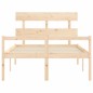 vidaXL Cama para personas mayores con cabecero madera maciza 140x200cm vidaXL Cama para personas mayores con cabecero madera maciza 140x200cm