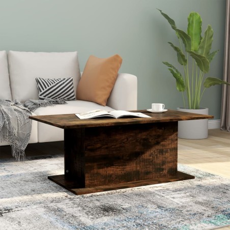 vidaXL Mesa de centro madera de ingeniería roble ahumado 102x55,5x40cm
