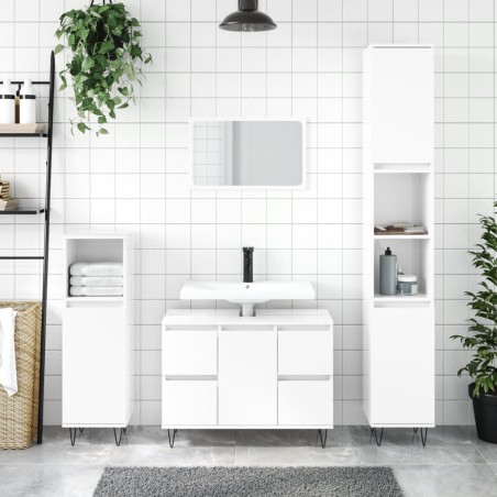 vidaXL Mueble de baño madera de ingeniería blanco brillo 80x33x60 cm